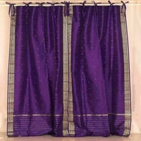 Purple Tie Top Sheer Sari zavjesa za zavjese - 60W 84L - par