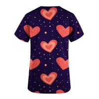 Rollbacks Valentinene majice za ženske majice kratkih rukava Valentine Graphic Print Tops parovi Modna