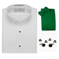 TUXEDO košulja, Kelly Green Cummerbund, kravata, manžetne veze i staze