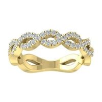 Araiya 14k Yellow Gold Diamond Infinity Band prsten, veličina 6