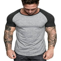 Muški okrugli izrez za šivanje majica Sport Slim Majica kratkih rukava Dnevna casual Wear Top