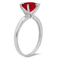 0. CT Sjajan okrugli rez Clear Simulirani dijamant 18k bijeli zlatni pasijans prsten SZ 4.75