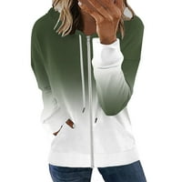 Ženski patentni hoodie jesen casual crta s džepovima modni kaput