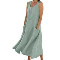 Patlollav Plus Veličina ženske čišćenja, haljine za žene Ljetne casual pune haljine bez rukava bez rukava