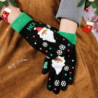 Pari Božićne rukavice Santa Claus Snowflake pune prste elastične dodirne ekrane Termalno svečane anti-shringe