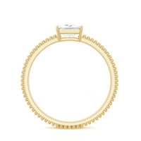 Princezo rez Moissanite zaručni prsten za angažman, zlatni prsten za perle, 14k žuto zlato, SAD 6.00