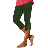 Žene ležerne elastične visokog struka Solid Comfy Jogging Slim Fit Yoga teretane Olovke hlače Capris