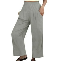 Ženske hlače Ležerne prilike hlače u boji Elastični struk Comfy pantalone džepovi rade svakodnevne pantalone