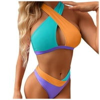 Ženska modna seksi boja blokira dvodijelni kupaći kostim bikini