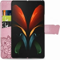 Samsung Galaxy z Flow novčanik, Bling Leptir Flower PU kožni flip telefon Poklopac kreditnih kartica
