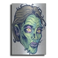 Luxe Metal Art 'Zombie uzorak glava 05' Flyland dizajna, metalna zidna umjetnost, 12 x16