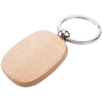 DIY BLANK Drveni ključ lanac za ključeve krug elipse rezbarski prsten za ključeve
