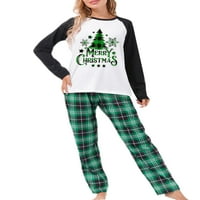 Neilla mammy tata djeteta koja odgovara porodičnom pidžamu set plairana mekana spavaća odjeća s dugim rukavima, noćna odjeća zelena mama-xl