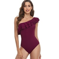 Ženski kupaći kostimi Dame Nova čvrsta boja čipke V-izrez jednodijelni kupaći kostim