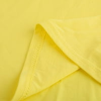 Wendunide majice za žene Ženska modna majica Ženski okrugli vrat kratkih rukava pisma za ispis bluza žuto l