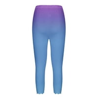 MRAT LINEN Hlače za žene Print Capris gamaše visokog struka elastične obrezirane hlače za joga vježbanje