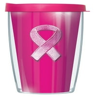 Tumblers potpisa amblem od raka dojke na vrućim ružičastim dvostrukim zidnim putnicom za putanje sa vrućim ružičastim jednostavnim sip poklopcem