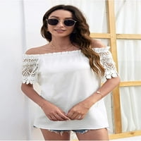 Cocopeuentne žene Ljeto čipke sa ramena bluze vrhovi, čvrste seksi casual slobodne dresene majice kratkih