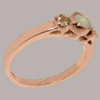 Britanci napravili 18K ružični zlatni prsten sa prirodnim Opalom i peridot ženskim rubljenim prstenom