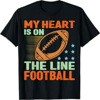 Moje srce je na linijskoj fudbalskoj kostimu Dizajn majica crna 2x-velika
