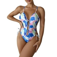 Ženski ljetni kupaći kostim kravata tiskani kupaći kostim