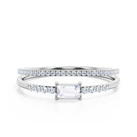 Prekrasan minimalistički 1. karatni rez dijamantski moissanite zaručni prsten, vjenčani prsten, jedan