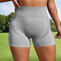 Hlače za žene joga sportski čvrsti tisak trčanja kratke hlače siva l