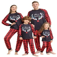 Paille žene za muškarce djeca za spavanje dugih rukava, aparat za obitelj pidžame set elastična noćna