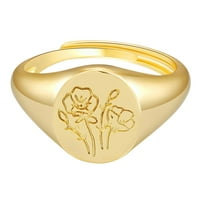 Yinguo modna lično isklesana prstena hladna vjetra dame prsten za žene za žene nakit jedna veličina