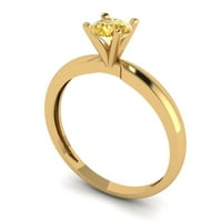0. CT Sjajan okrugli rez Clear Simulirani dijamant 18k žuti zlatni pasijans prsten sz 8,75