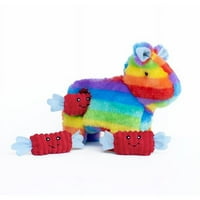 Zippypaws Interaktivna burlica Rainbow Pinata sa bombonom plišanim psom igračke, srednje