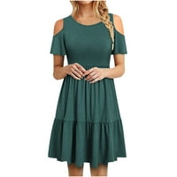 Žene Ljetne haljine Maxi haljine za žene s poklopcem Visoki vrat Romper Comfort Fit Green 2xl