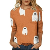 Halloween ženske plus veličine i majice rukav vrhovi posada za vrat od struka pulover na vrhu casual