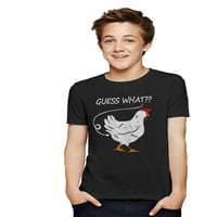 TStars djeca 'pogodite šta? Grafička majica piletine - smiješna i sarkastična ujedinica za mlade - idealan