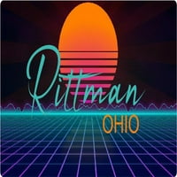 Rittman Ohio Vinil Decal Stiker Retro Neon Dizajn