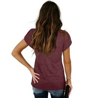 Wefuesd T majice za žene Ženska modna ljetna casual V-izrez majica s kratkim rukavima bluza na vrhu