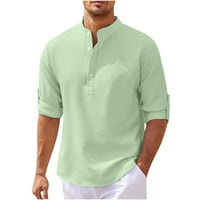 Elaililye Fashion Polo majice za muškarce Casual Solid Print Top Jesen Dugi rukav bluza s dugim bluza