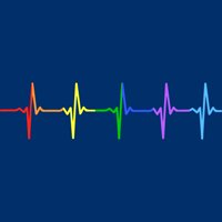 Gay Pride LGBT Rainbow Heartbeat Muns Royal Blue Graphic Cisterna Vrh - Dizajn ljudi M