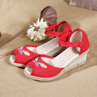 Modne žene ljetne udobne klinove cipele na plaži peep toe prozračne sandale