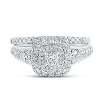 14K dvo-tonski zlatni okrugli dijamantni bridalni vjenčani prsten CTTW