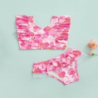 Liacowi Kids Girls Bikini set, pruga jagoda ananas točka ribljičke skale životinjski flamingo flamingo