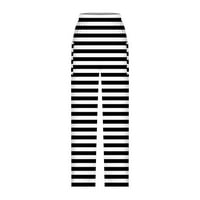 Široke pantalone za noge za žene Ležerne džep elastični struk stilski pantalone za ispis Labavi fit