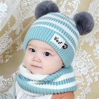 Hat 2-komade unise djeca zimska topla za bebe šal kapu od vune pletiva