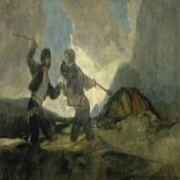 Borba sa kudgelima, 1820-23, Francisco Goya y Lucientes, Museo del Prado, Madridski poster Print