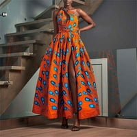 Afrički ženski print DIY Multi Weathing remenske haljine Srednje split mop suknje plus veličina haljina