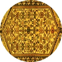 Ahgly Company u zatvorenom okruglom perzijskim žutim tradicionalnim prostirkama površina, 8 'krug