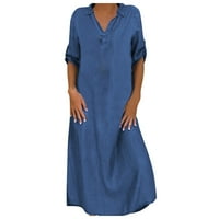 Maxi haljine za Womensolidparty za odmor za odmor dugih rukava haljina za žene za žene