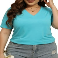 Luxplum Women plus veličine vrhova kratkih rukava Ljetne t majice Prevelika majica Baggy Tee Holiday