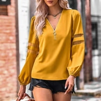Ženska modna casual čvrsta majica dugih rukava vrhovi pulover plus veličine Bluzes košulja Dressy za