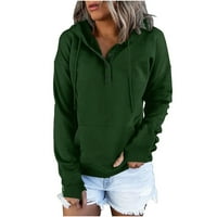 Duksed s kapuljačom za žene Zemlju zelena, predimenzionirana kapuljača Classic Basic Hoodie Pulover